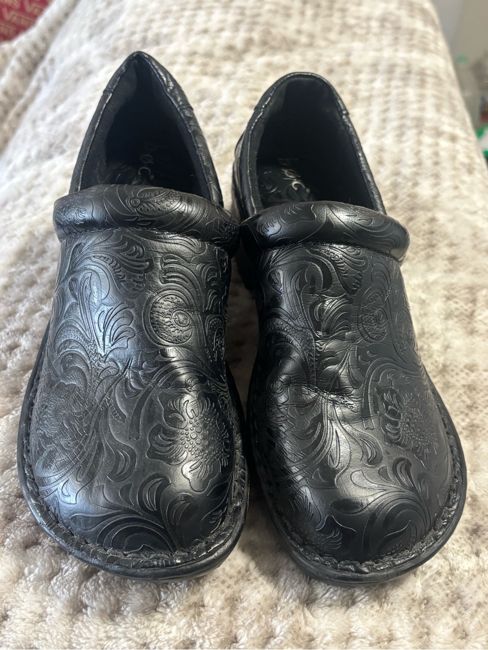 Embossed Leather Clogs - Picture 3 of 7